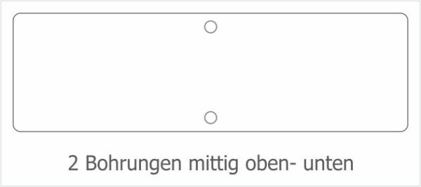 Schild mit Bohrungen oben und unten